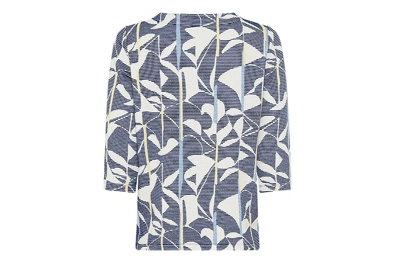 Olsen Women's Floral Rib Knit Jersey Top