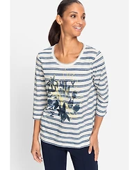 Olsen Women's Stripe and Placement Print T-Shirt