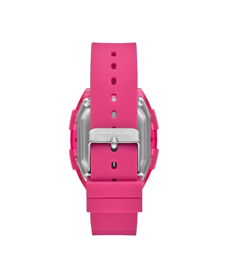 Skechers Women's Sawtelle Digital, Pink Polycarbonate Watch