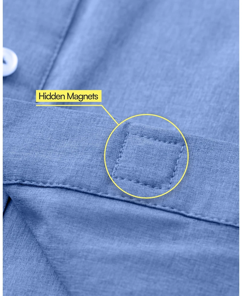 Joe & Bella Men's Adaptive Relaxed Fit Magnetic Button-Down Shirt