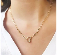 The Lovery Heart Charm Holder Paperclip Necklace 14K Gold
