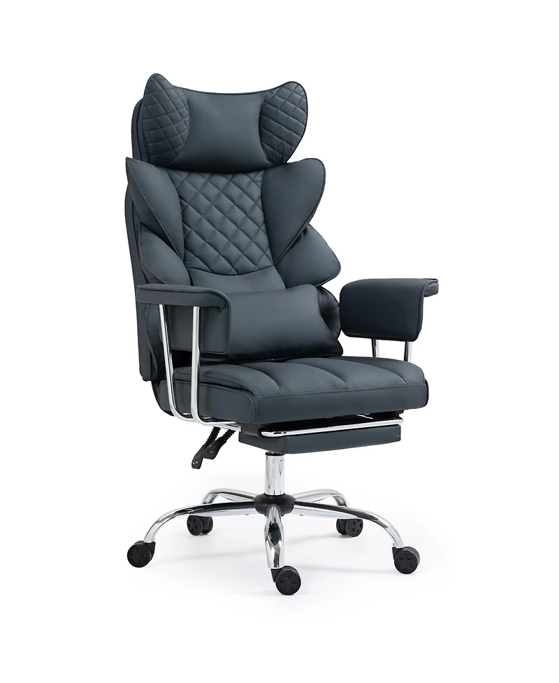 Dyhome 8-Point Massage Gaming Chair, Ergonomic Office 500lbs Weight Capacity, Adjustable Backrest 90°-135°, Armrests, Suit