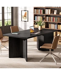 Tribesigns 63-Inch Executive Desk, Modern Office Computer Desk with Double Pedestal, Simple Workstations Writing Table Conference Table Business Furni