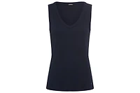 Olsen Women's Ribbed Knit Rounded V-Neck Shell