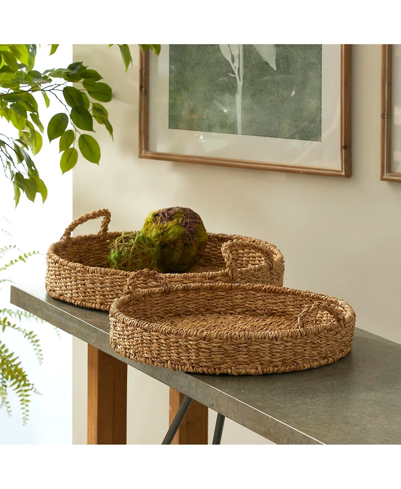 Seagrass Round Trays, Set Of 2