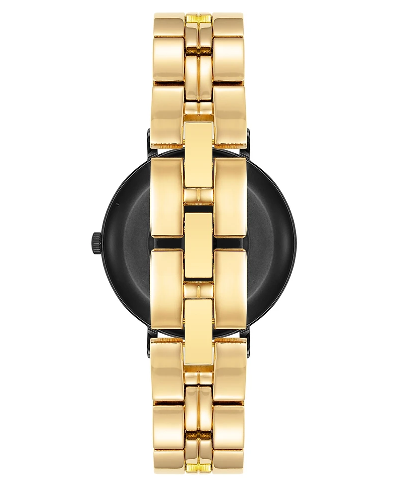 Anne Klein Women's Connect It Prism Smartwatch with Gold-Tone Metal Alloy and White Silicone Band, 30mm