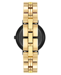 Anne Klein Women's Connect It Prism Smartwatch with Gold-Tone Metal Alloy and White Silicone Band, 30mm