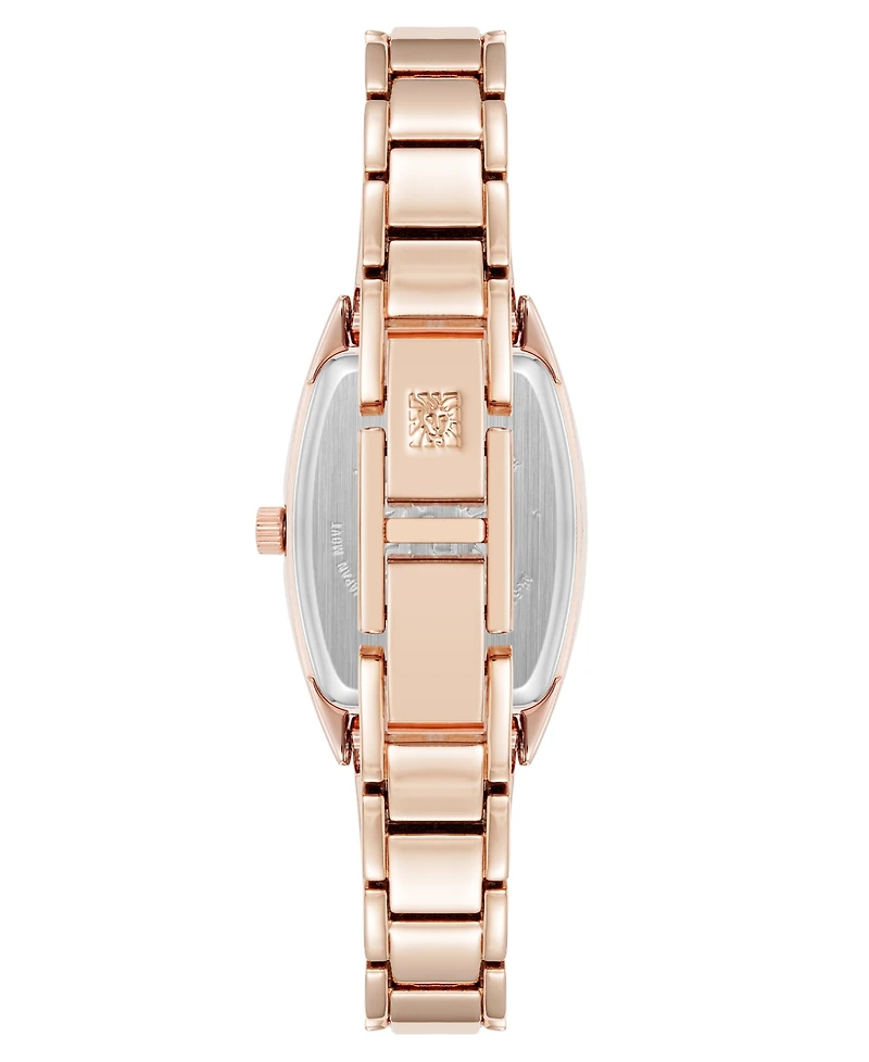 Anne Klein Women's Quartz Cushion Blush Pink Enamel with Rose Gold-Tone Metal Alloy Bangle Watch, 22mm