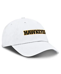 Nike Men's White Iowa Hawkeyes Core Club Mascot Wordmark Adjustable Hat