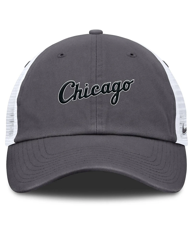 Nike Men's Gray Chicago White Sox Wordmark Club Adjustable Trucker Hat