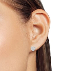 Forever Grown Diamonds Lab Grown Diamond Heart Cluster Stud Earrings (2 ct. t.w.) in Sterling Silver or 14k Gold-Plated Sterling Silver