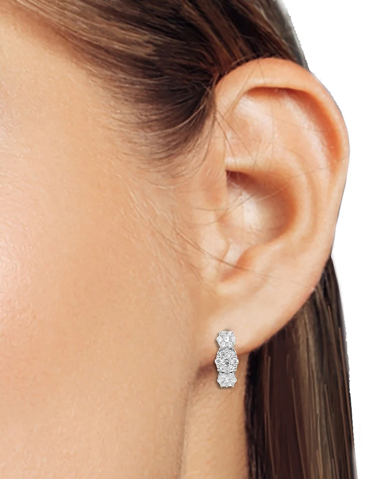 Forever Grown Diamonds Lab Grown Diamond Triple Cluster Statement Earrings (2 ct. t.w.) in Sterling Silver or 14k Gold-Plated Sterling Silver