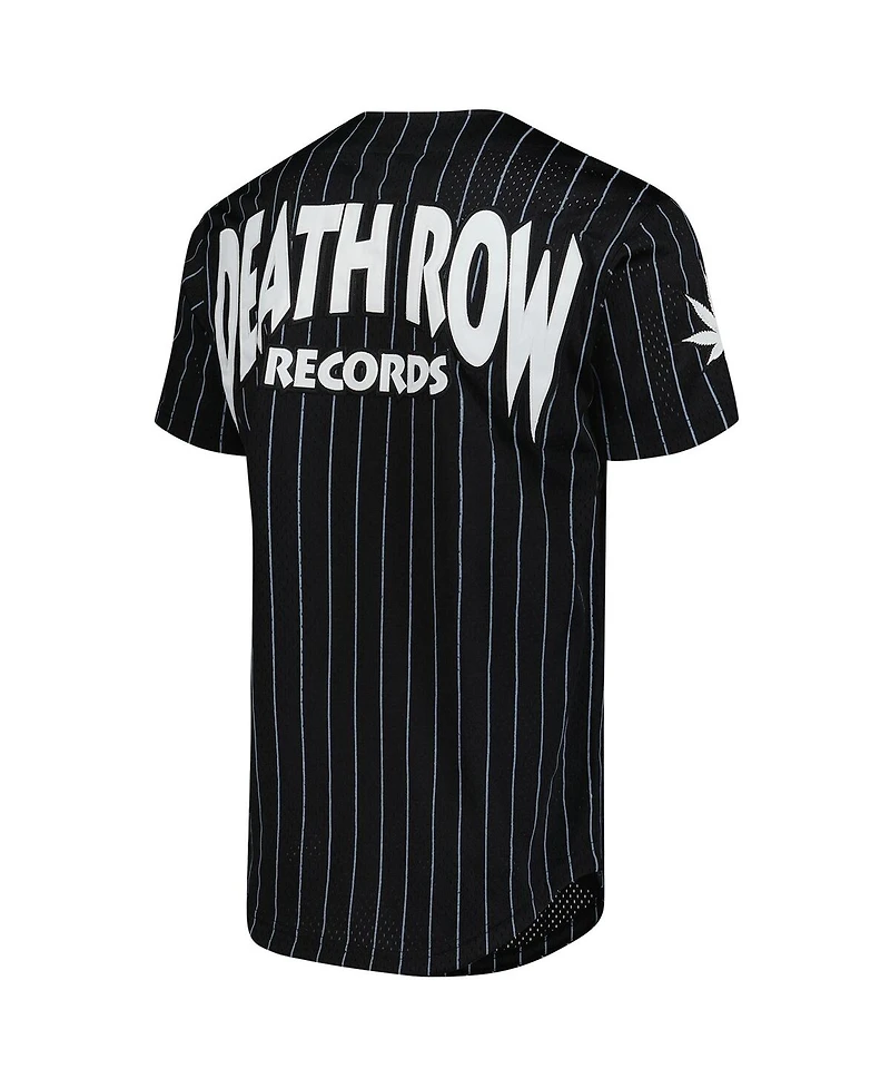 Lids Men's Black Death Row Records Pin Stripe Baseball Jersey