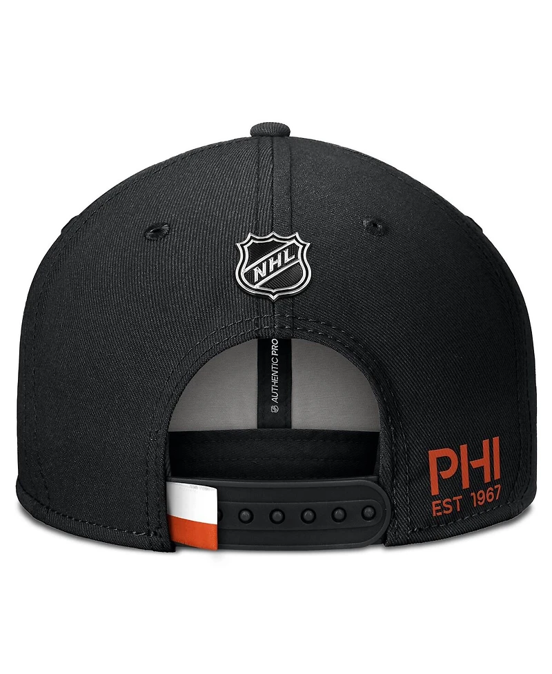 Fanatics Men's Black Philadelphia Flyers Authentic Pro Prime Snapback Hat