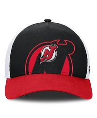 Fanatics Men's Black/Red New Jersey Devils Authentic Pro A-Frame Rink Adjustable Hat