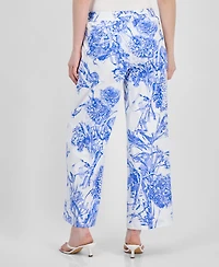 T Tahari Women's Printed Wide-Leg Pull-On Pants
