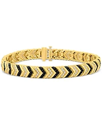 Men's Black & White Diamond Chevron Link Bracelet (3 ct. t.w.) in 10k Gold