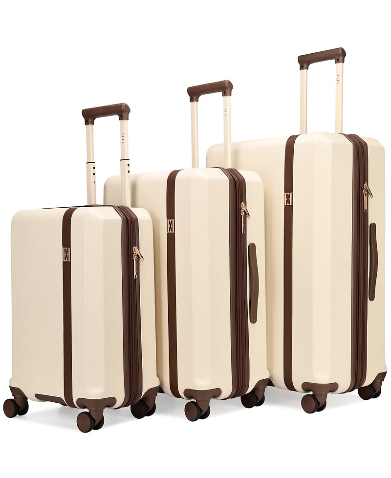 Elle Luxe Journey 3-Piece Expandable Retro Spinner Luggage Set