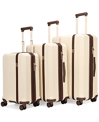 Elle Luxe Journey 3-Piece Expandable Retro Spinner Luggage Set