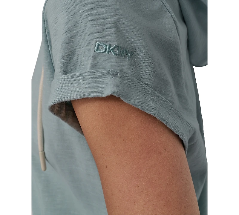 Dkny Sport Women's Roll-Sleeve Hooded Sneaker Dress