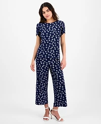 Ak Anne Klein Petite Dot-Print Tulip-Sleeve Top