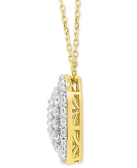 Forever Grown Diamonds Lab-Grown Diamond Cushion Cluster 18" Pendant Necklace (2 ct. t.w.) Sterling Silver or 14k Gold-Plated