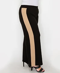 Coin 1804 Plus Textured Rib Side Contrast Pants