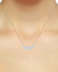 Forever Grown Diamonds Lab Grown Diamond Five Cluster 18" Necklace (2 ct. t.w.) in Sterling Silver or 14k Gold-Plated Sterling Silver