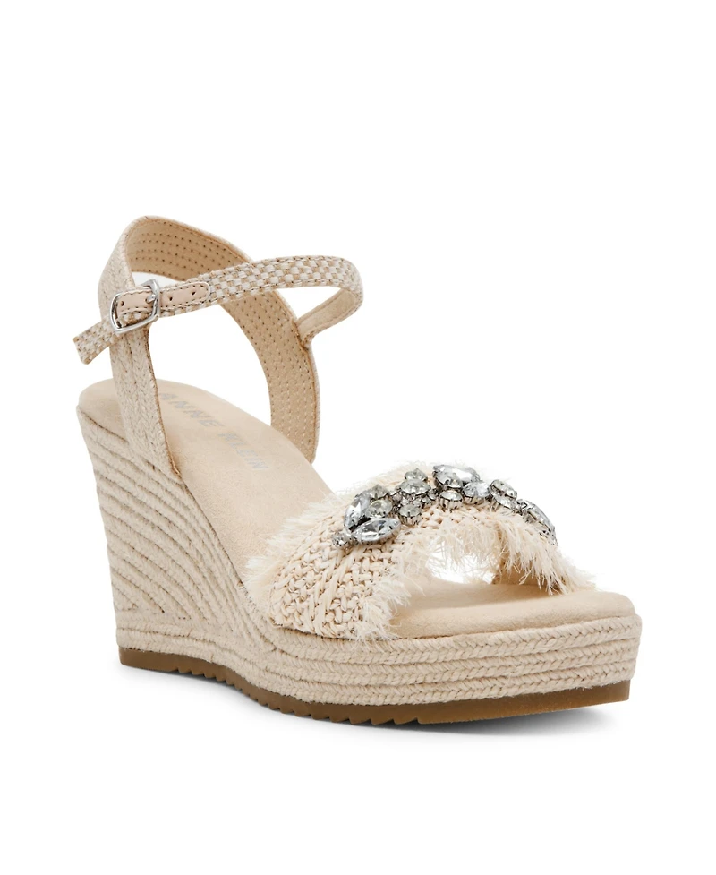 Anne Klein Women's Wilton Embellished Espadrille Wedge Sandals