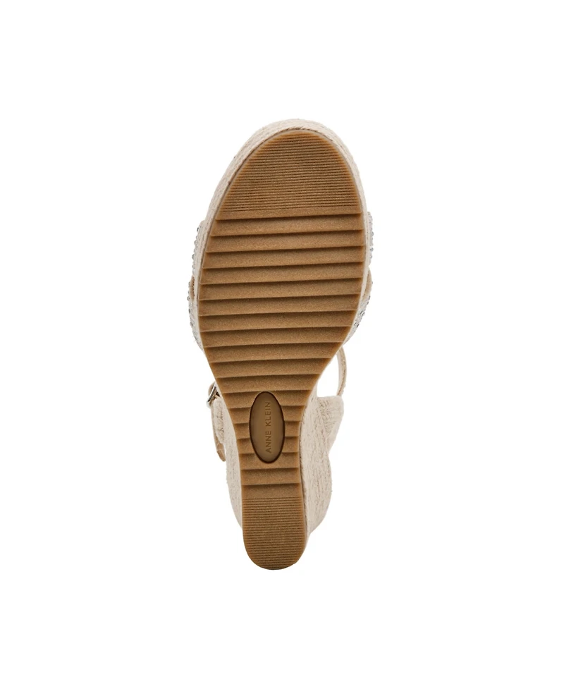 Anne Klein Women's Weekend Embellished Espadrille Wedge Sandals
