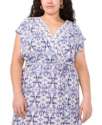 Vince Camuto Plus Printed Faux-Wrap Maxi Dress, Exclusively at Macy's