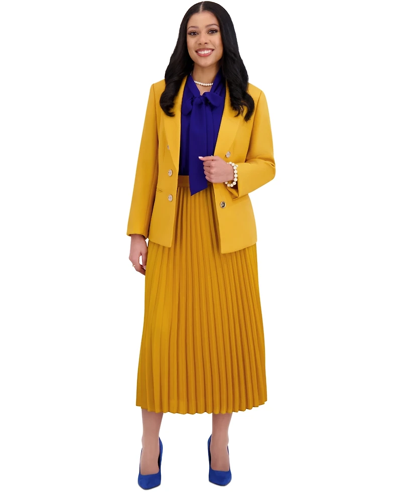 Kasper Women's Pleated Midi Skirt, Regular & Plus Sizes