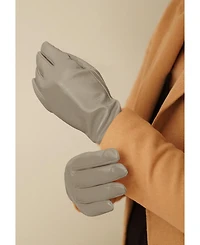 Women`s extra long Premium Lamb Leather Touchscreen Gloves "Lola Long" Cashmere Lining