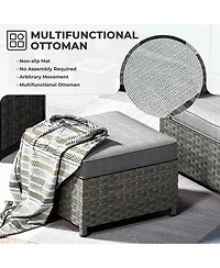 Xizzi 12 Pieces Outdoor Furniture Patio Sectional Sofa,No Assembly Required Pe Wicker Conversation Sets with Armchairs,Ottomans and Coffee Table