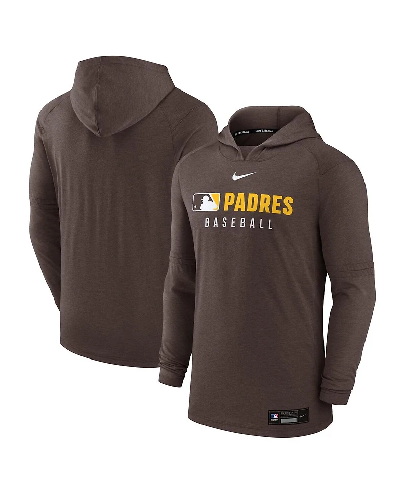 Nike Men's Brown San Diego Padres Authentic Collection Tri-Blend Performance Pullover Hoodie