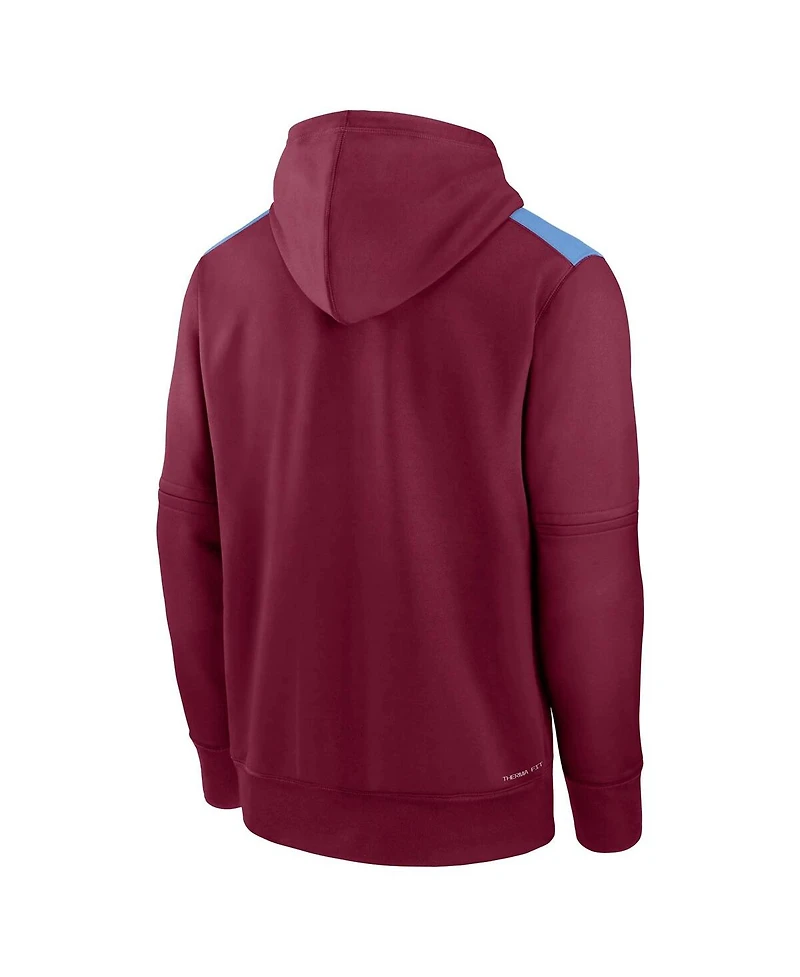 Nike Men's Burgundy Philadelphia Phillies Authentic Collection Performance Pullover Hoodie