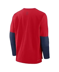 Nike Men's Red/Navy Boston Red Sox Authentic Collection Lightweight Player Tri-Blend Performance Pullover Sweatshirt