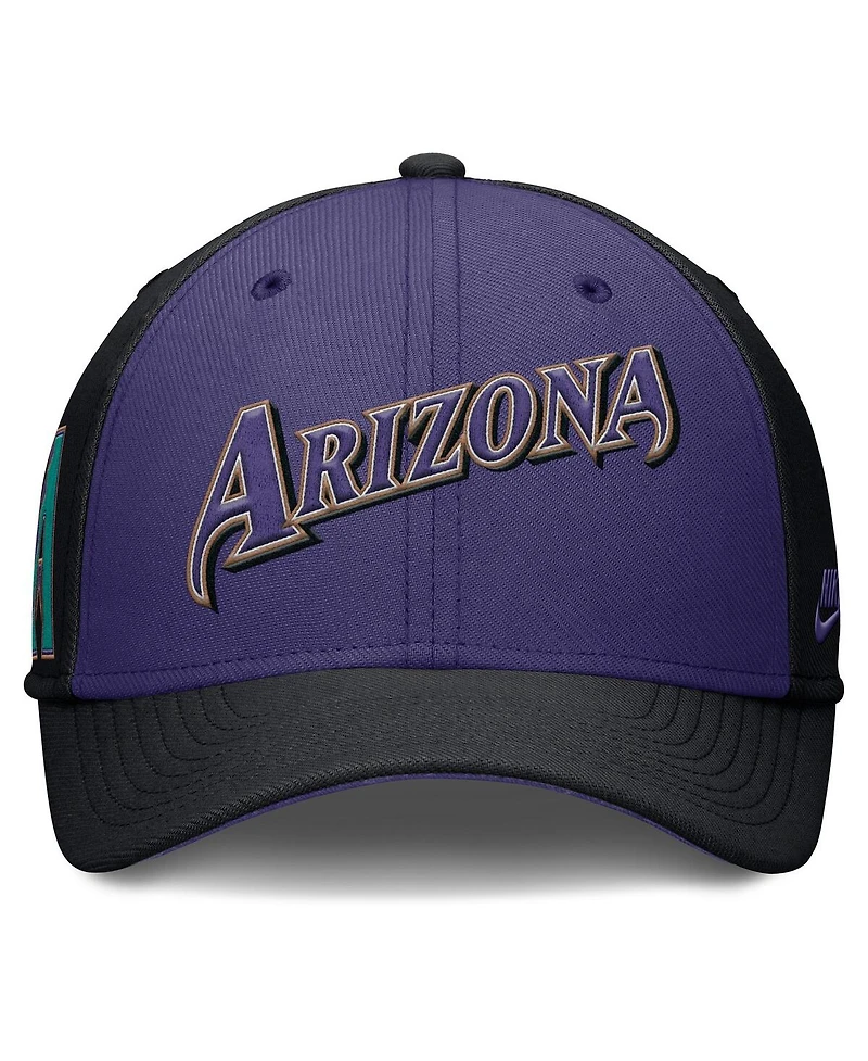 Nike Men's Black/Purple Arizona Diamondbacks Rise Swoosh Performance Flex Hat
