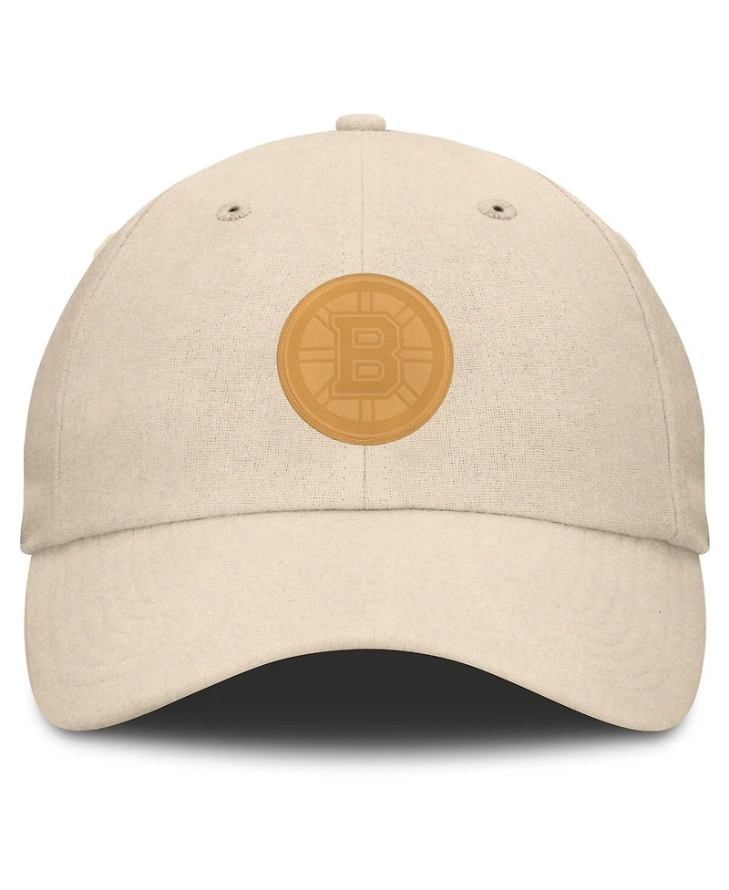 Fanatics Men's Tan Boston Bruins Front Office Canvas Adjustable Hat