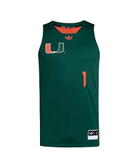 Adidas Men's 1 Green/Orange Miami Hurricanes Black History Month Basketball Jersey