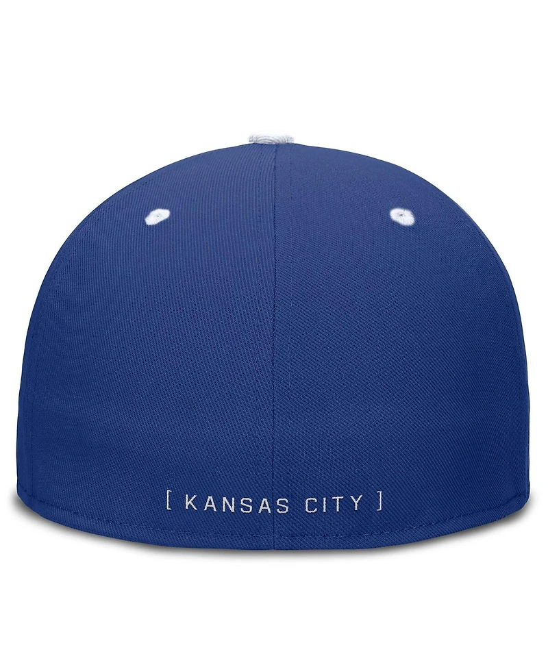 Nike Men's Royal/White Kansas City Royals True Primetime Two-Tone Performance Fitted Hat