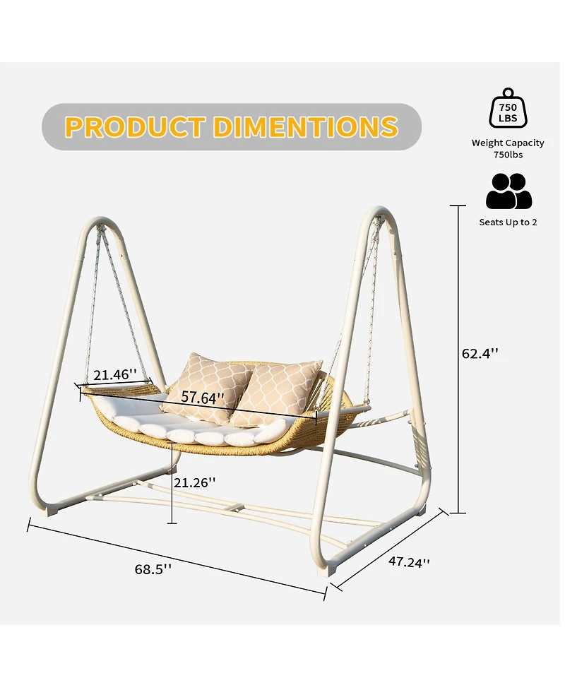 Mondawe Outdoor Patio Porch Swing