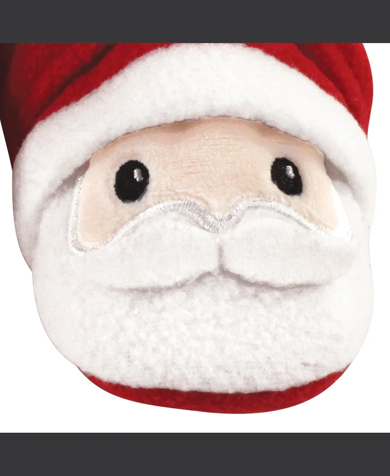 Hudson Baby Boys Cozy Fleece Booties, Santa, 0-6 Months