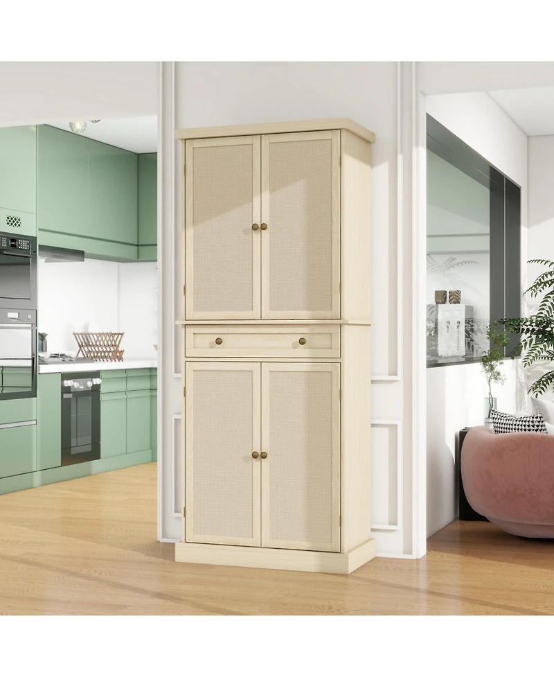 Mondawe 4 Door Cabinet with 1 Drawer, with 4 Adjustable Inner Shelves, Storage Cabinet