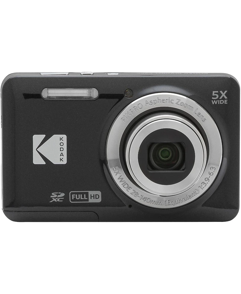 Kodak Kodak Pixpro FZ55-bk 16MP Digital Camera 5X Optical Zoom 28mm Wide Angle 1080P Full Hd Video 2.7" Lcd Vlogging Camera. Bundle with Sd Card