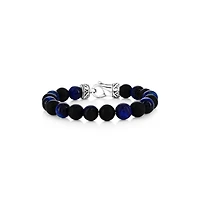 Stainless Steel, 10mm Alternating Genuine Bead Bracelet