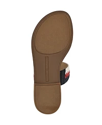 Tommy Hilfiger Women's Gojia Braided T-Strap Slip-On Flat Sandals
