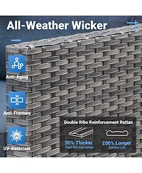 Xizzi 9 Piece Outdoor Patio Furniture with 3 Seat Sofa,All Weather Wicker Coversation Set Swivel Rocking Chair,Balcony Sofa Solar Nestin