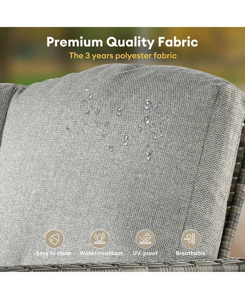 Xizzi 9 Piece Outdoor Patio Furniture with 3 Seat Sofa,All Weather Wicker Coversation Set Swivel Rocking Chair,Balcony Sofa Solar Nestin