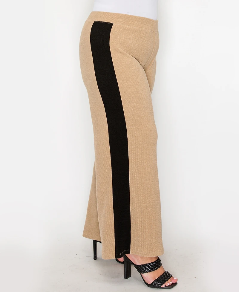 Coin 1804 Plus Textured Rib Side Contrast Pants